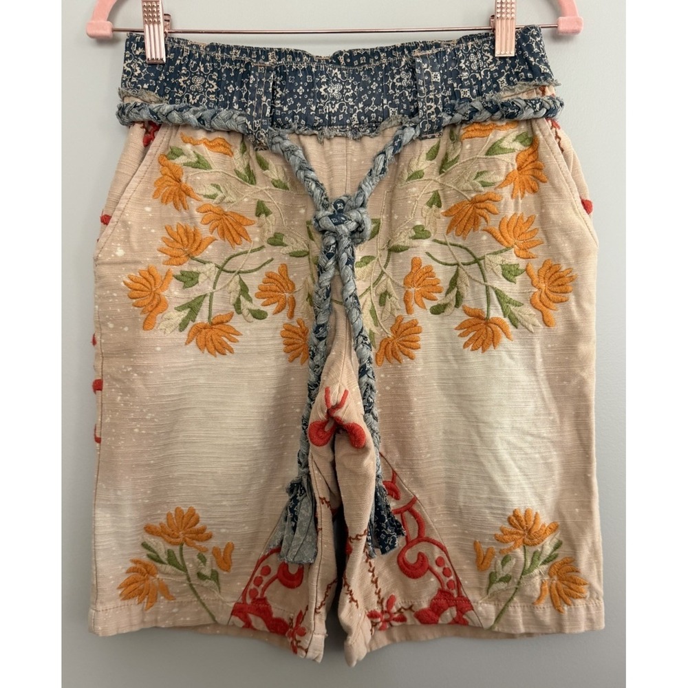 Free People Augusta Embroidered Pull On Shorts Women's Size XS